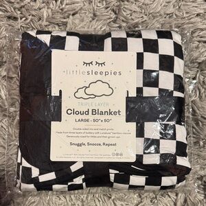 Little Sleepies Checkered Black and White Blanket